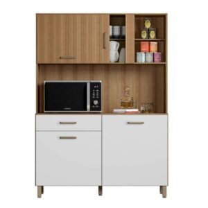 Kit Cozinha Viena Plus 1200 Branco Ripado [F066]