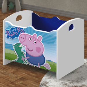 Baú Organizador Infantil George Azul Branco Acetinado [F066]