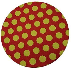 Kit 4 Capas Sousplat Algodão Poá Grande Vermelho E Dourado 35cmx35cm [F135]