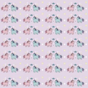 Papel De Parede Infantil Casal Unicórnio [F066]