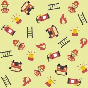 Papel De Parede Infantil Bombeiro [F066]