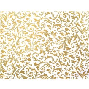 Kit 4 Jogos Americanos Arabesco Dourado De Natal Impermeável 43cmx34cm - UN / 4 [F135]