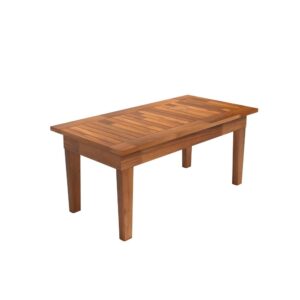 Mesa Centro 80x40 Ripada Madeira Rustica Castanho [F066]