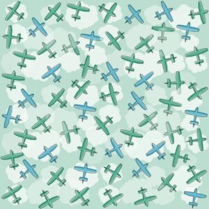 Papel De Parede Infantil Aviões [F066]