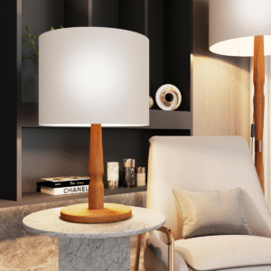 Luminaria Abajur De Mesa Nanna Em Madeira Off White [F066]