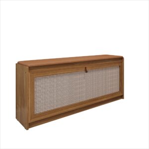 Banco Sapateira 130m Plenitude Madeira Corino Marrom [F066]