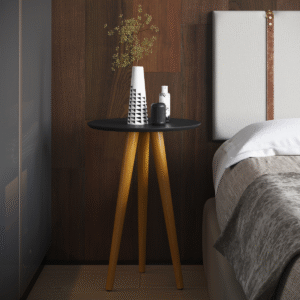 Mesa Lateral 4601 Pés Palito Sala Preto [F066]