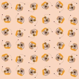 Papel De Parede Infantil Abelhas E Pote De Mel [F066]