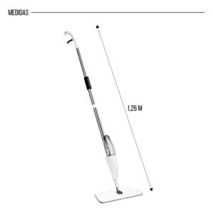 Mop De Limpeza Com Reservatório 33oml, Haste De Alumínio 126 Cm Com Base Microfibra 40x15 Cm [F088]