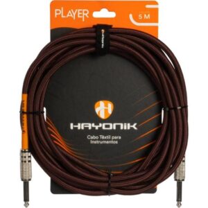 Cabo Para Instrumento Têxtil Hayonik Player P10 5m Marrom [F002]