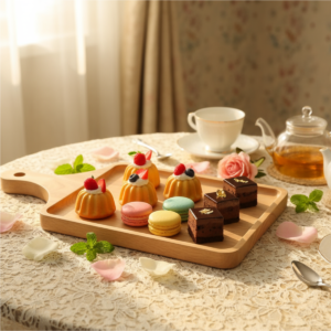 Bandeja De Bambu C/ Cabo Para Servir Tábua Frios Lovely Vibe [F088]