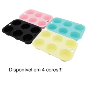 Forma Silicone Antiaderente Bpa Free 6 Furos Lovely Vibe [F088]