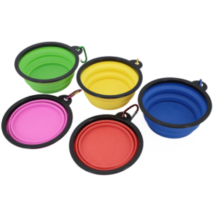 Tigela Dobrável Silicone C/ Mosquetão Viagem Pet Lovely Vibe [F088]