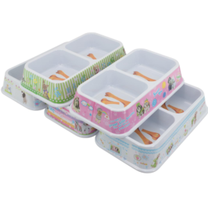 Comedouro Duplo Quadrado Melamina Ração E água Lovely Vibe [F088]