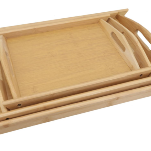 Kit 3 Bandejas Mdf Alça Mesa Posta Retangular Lovely Vibe [F088]