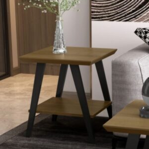 Mesa Lateral Davi Com Pés Em Madeira Freijó Preto [F066]