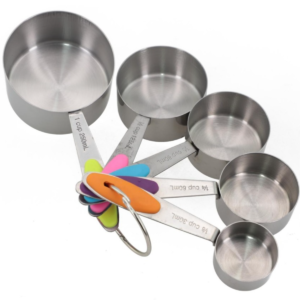 Xícara Medidora Inox Precisão Confeitaria 5peças Lovely Vibe [F088]