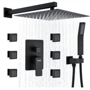 Chuveiro multifuncional com spray de cintura oculto