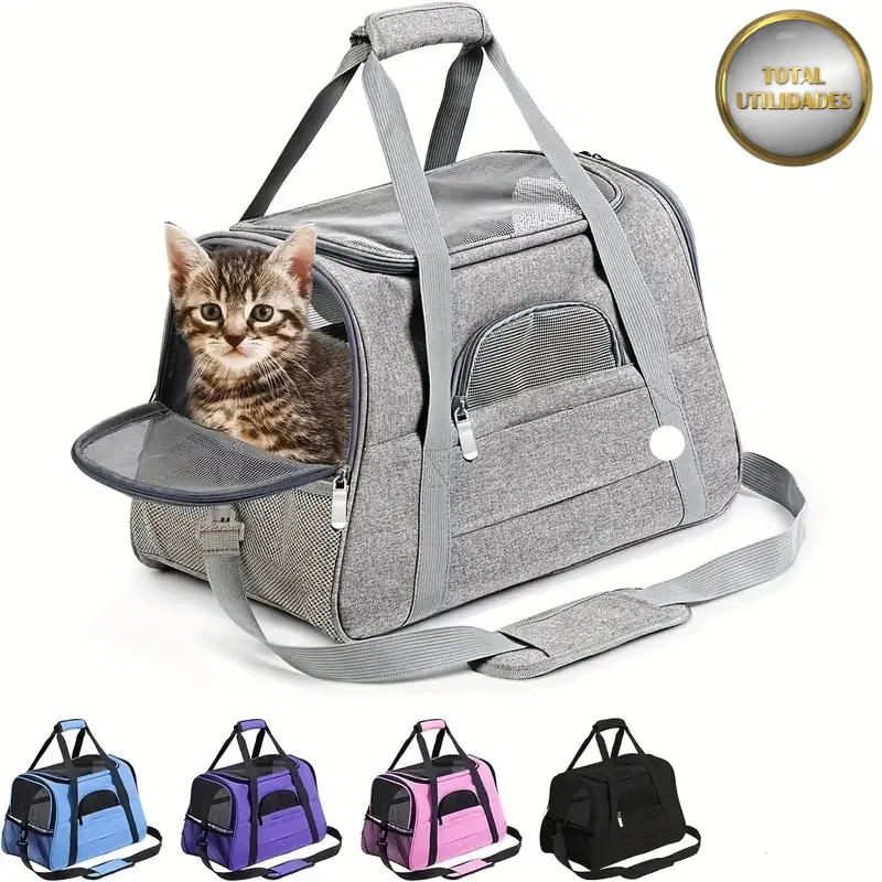 Bolsa Transporte Pet para Cães e Gatos Médios Soft-Sided
