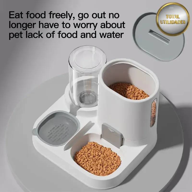 Comedouro Automático 2 em 1 para Cães e Gatos com Bebedouro Integrado