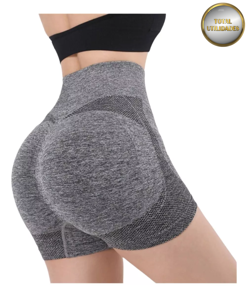 Short Feminino Empina Bumbum Cinza