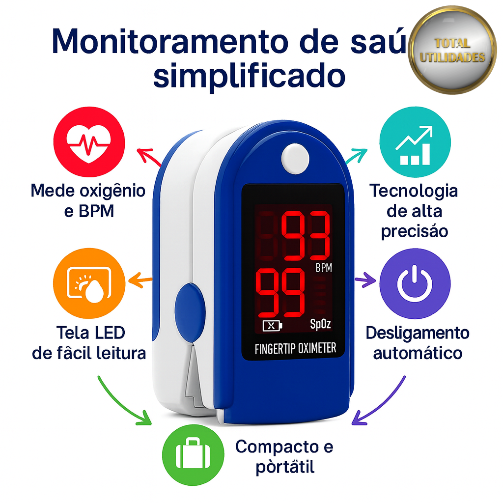 Medidor Digital de Oxigenação e Frequência Cardíaca