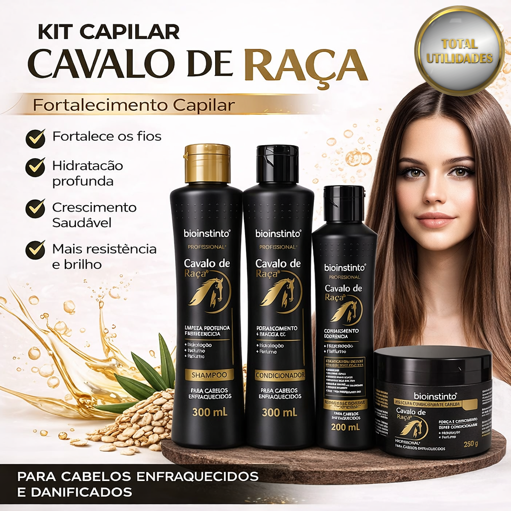 Kit Capilar Cavalo de Raça Força e Resistência