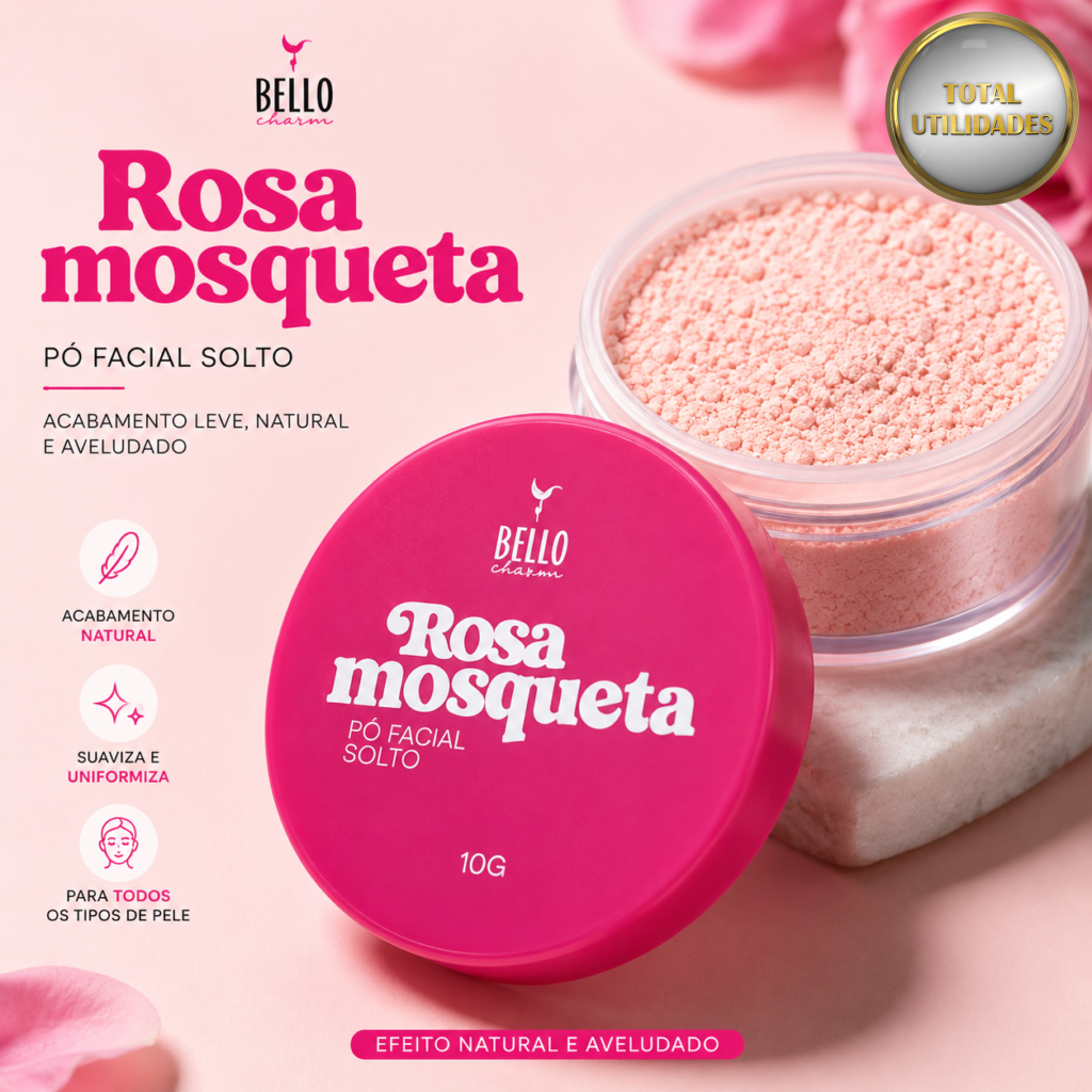 Pó Facial Solto Rosa Mosqueta