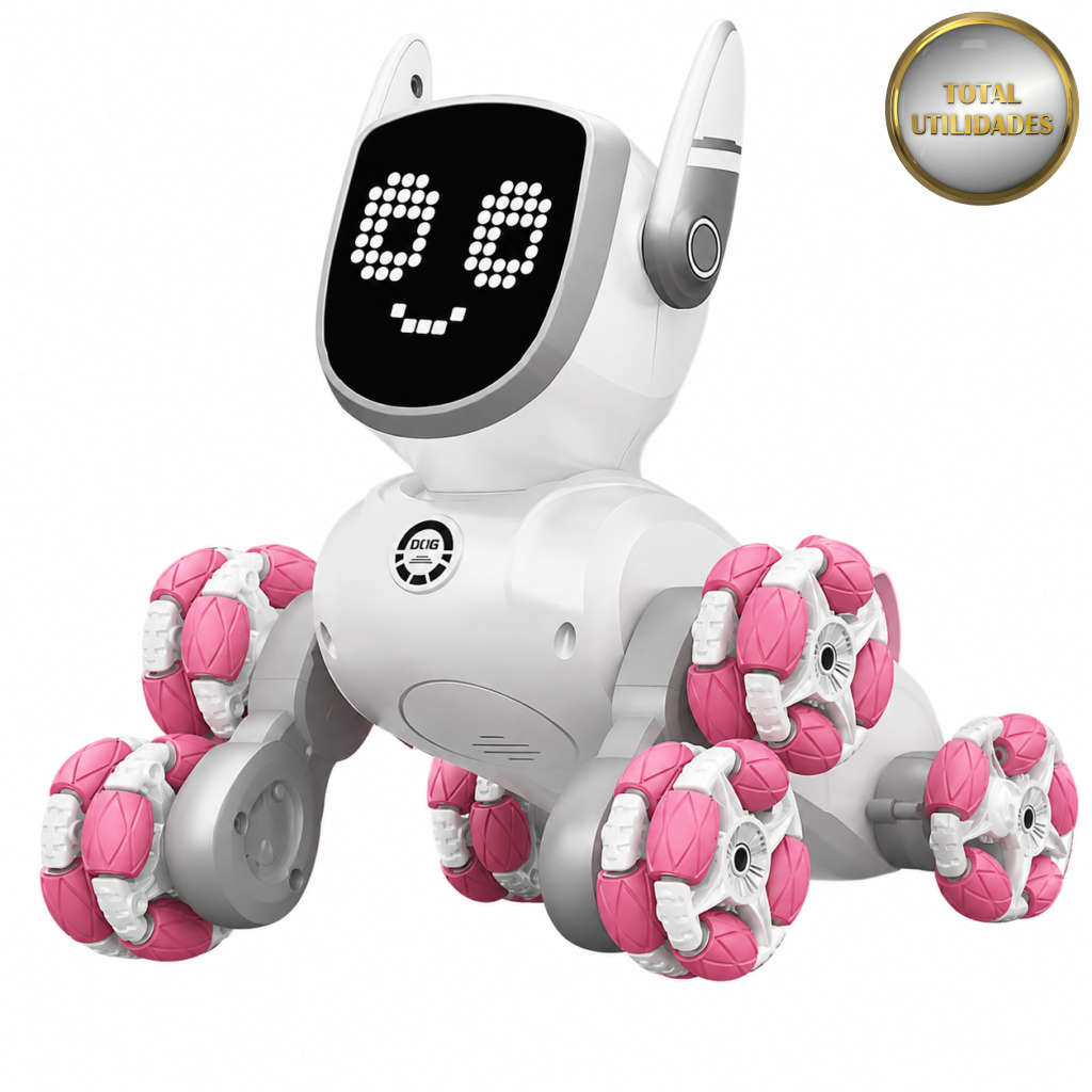 Robô Cão Interativo com Controle Remoto Rosa