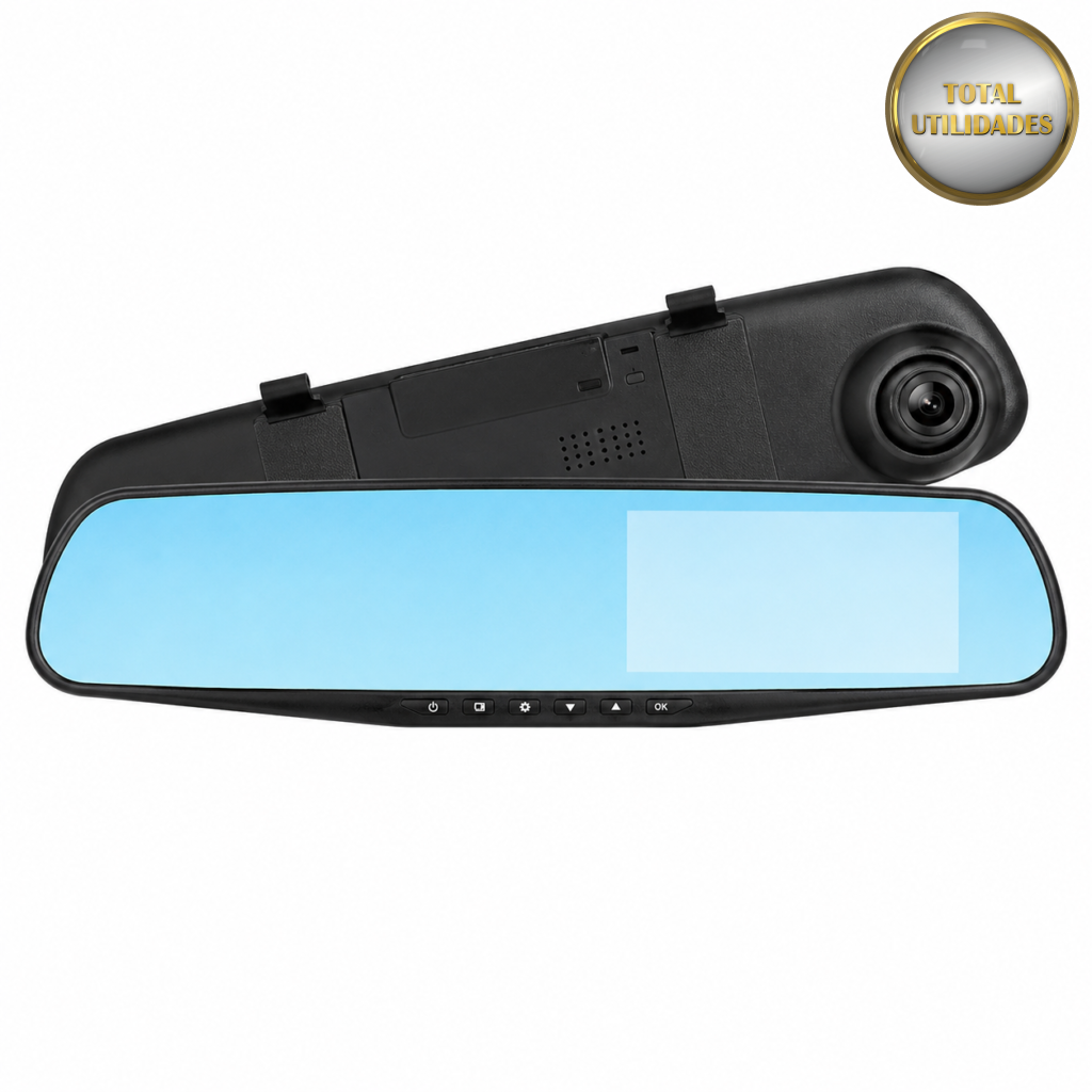 Espelho Retrovisor com Câmera Frontal e Câmera de Ré Full HD
