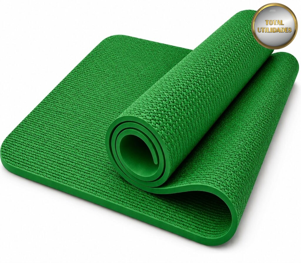 Tapete de Yoga Profissional Antiderrapante 10mm – Verde