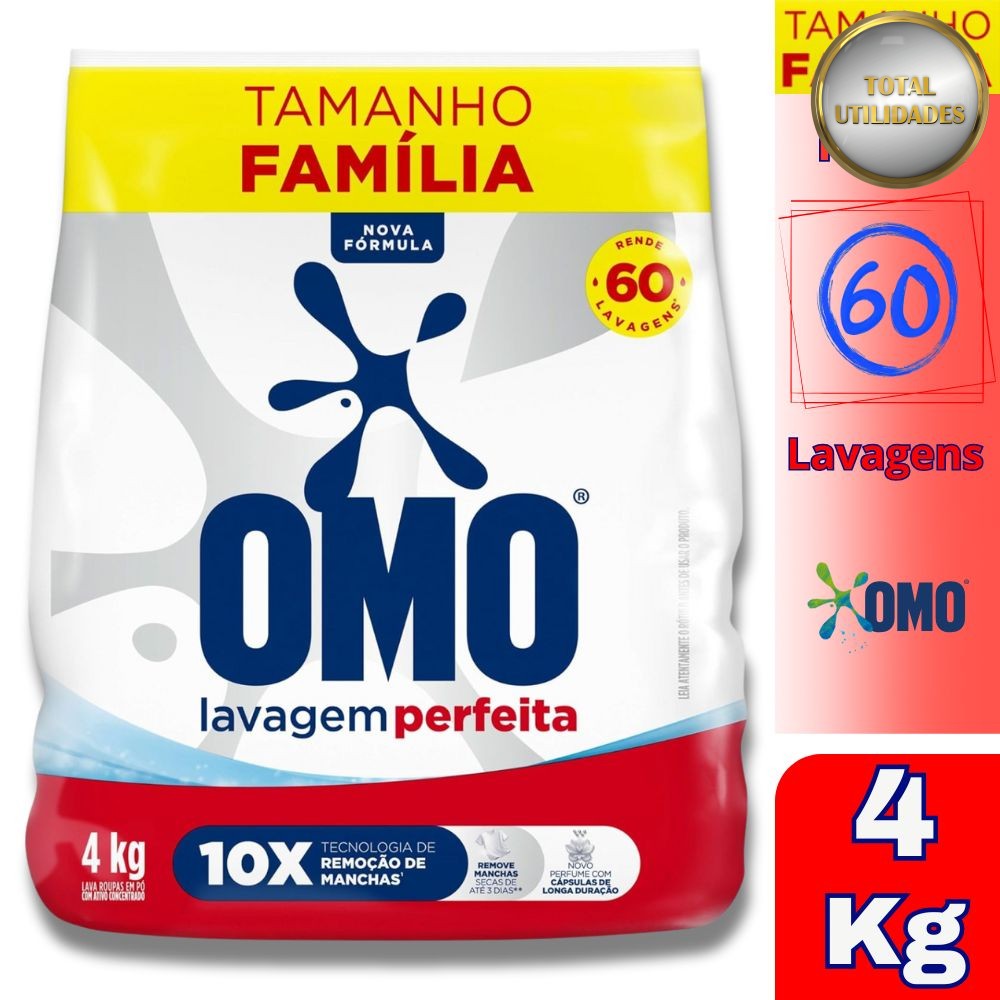 Sabão em Pó OMO Lavagem Perfeita – 4 kg