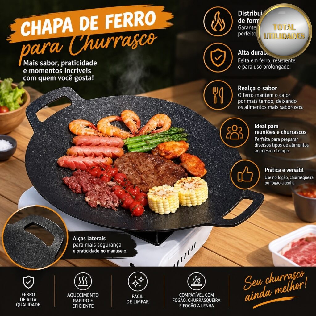 Chapa de Ferro para Churrasco